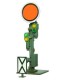 Semaphore distant signal with movable disc